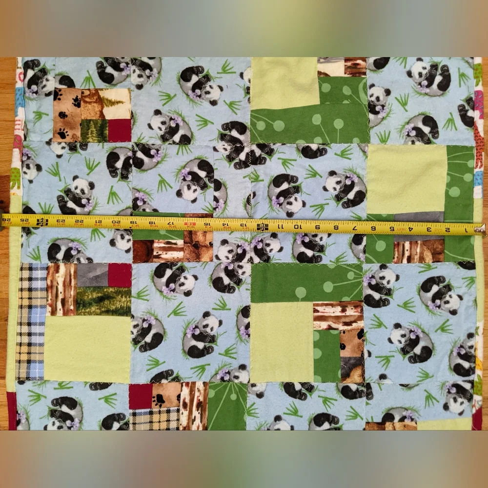 Soft Panda/Bear/Animal Flannel Baby Quilt, Bed or Tummy Time